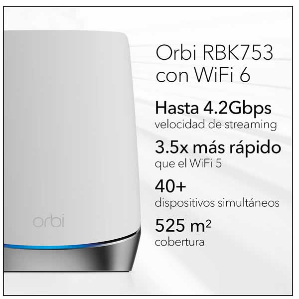 NETGEAR Orbi Mesh WiFi 6 RBK753 especificaciones
